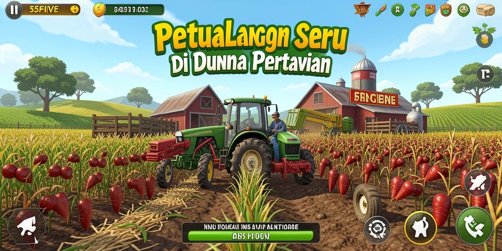 Gameplay seru dalam mengelola pertanian di 55FIVE.