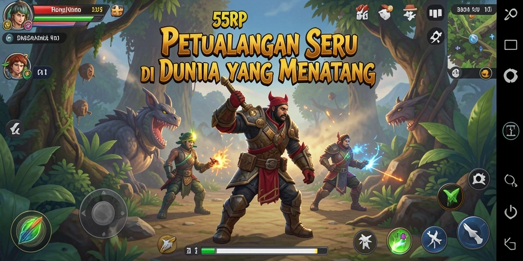 Tangkapan layar gameplay seru dari 55RP saat menjelajahi dunia baru.