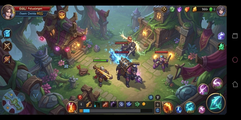 Tampilan gameplay RPG yang menegangkan dalam 666J.