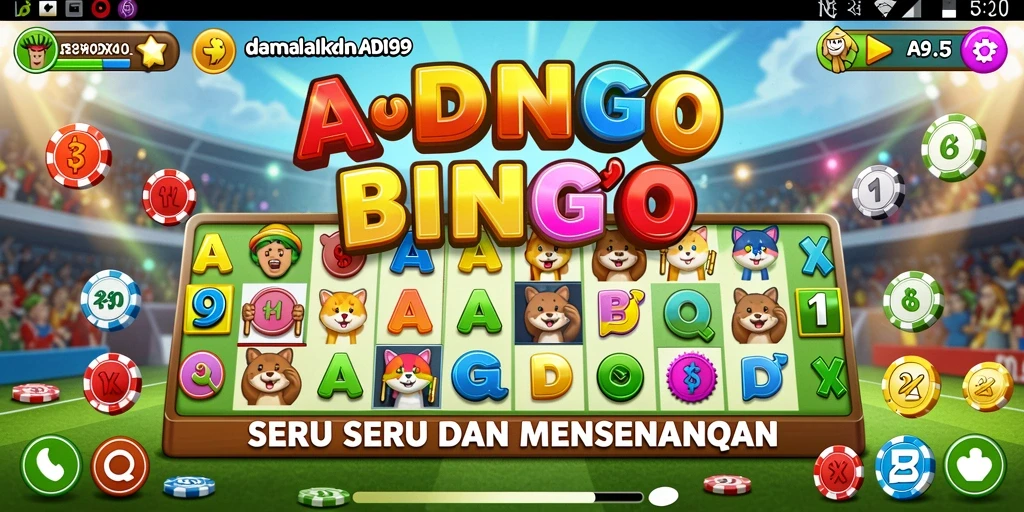 Tampilan gameplay seru dalam ADI99 yang menampilkan Bingo.