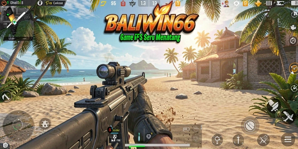 Screenshot gameplay seru BALIWIN66 dengan aksi tembak-tembakan.