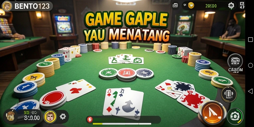 Tampilan gameplay BENTO123 saat bermain Gaple dengan teman.