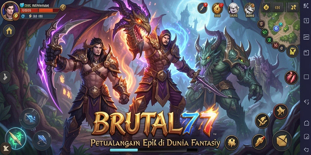 Tampilan dinamis dari pertarungan epic di BRUTAL77.