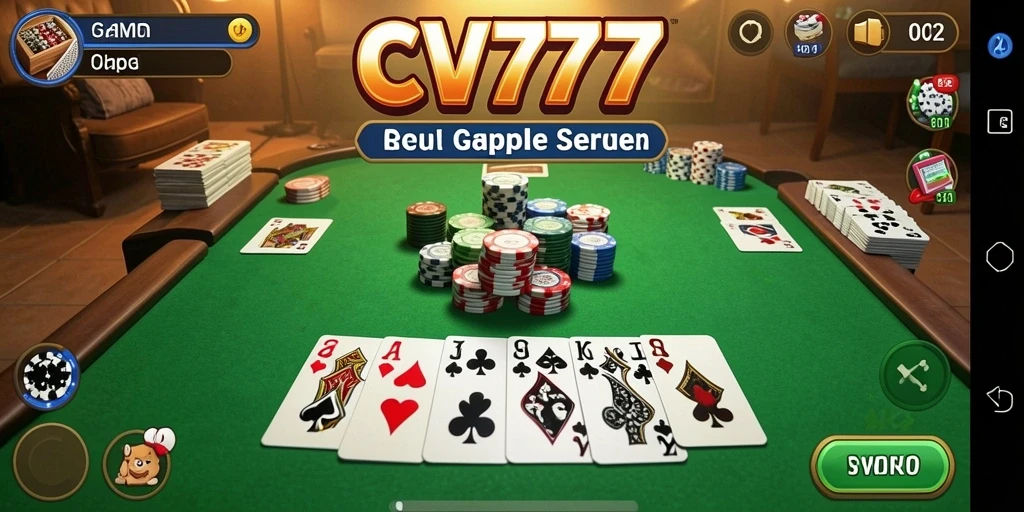 Screenshot gameplay CV777 menampilkan suasana seru bermain Gaple.