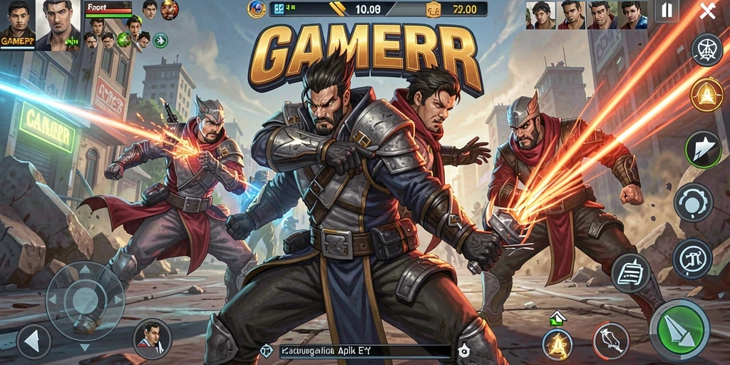 Gameplay seru di GAMERP dengan pertarungan antarkarakter.