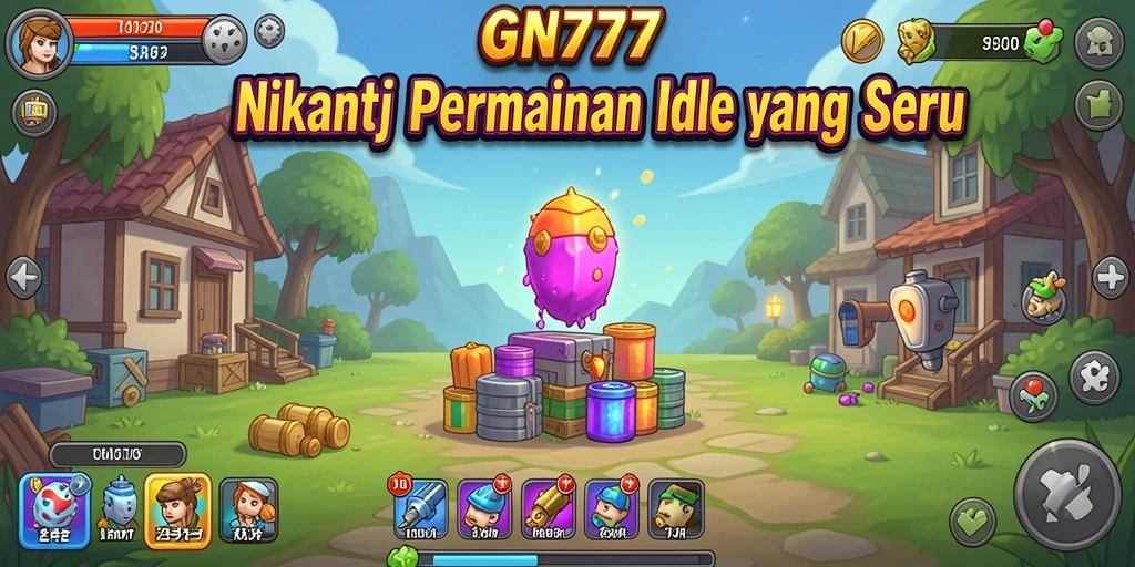 Screenshot utama GN777 menampilkan gameplay Idle yang menawan dan menghibur.