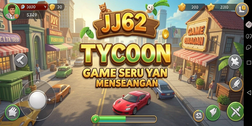 Tangkapan layar utama JJ62 menampilkan gameplay seru Tycoon.