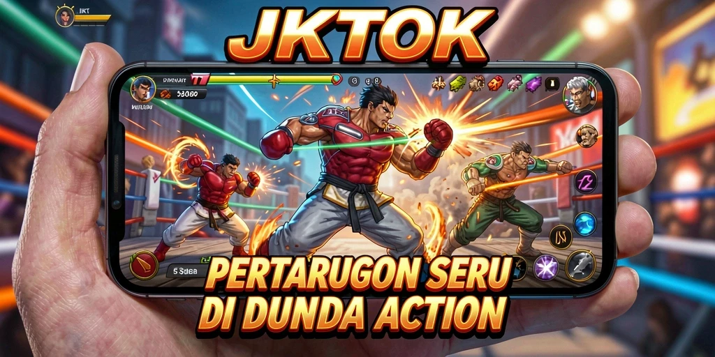 Tampilan seru gameplay JKTOK dengan aksi pertarungan.