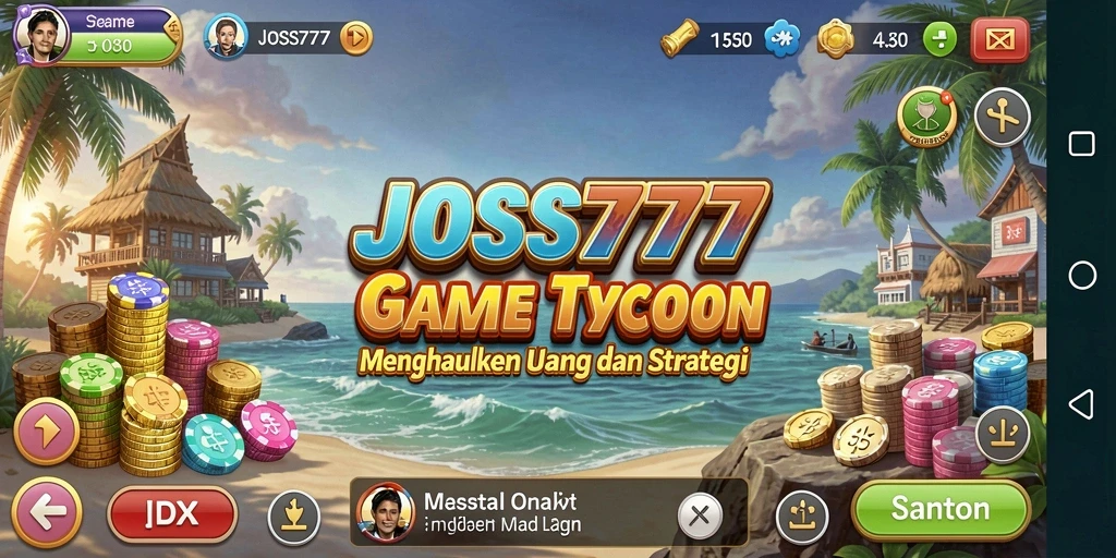 Tampilan screenshot utama JOSS777 yang menunjukkan gameplay Tycoon yang seru.