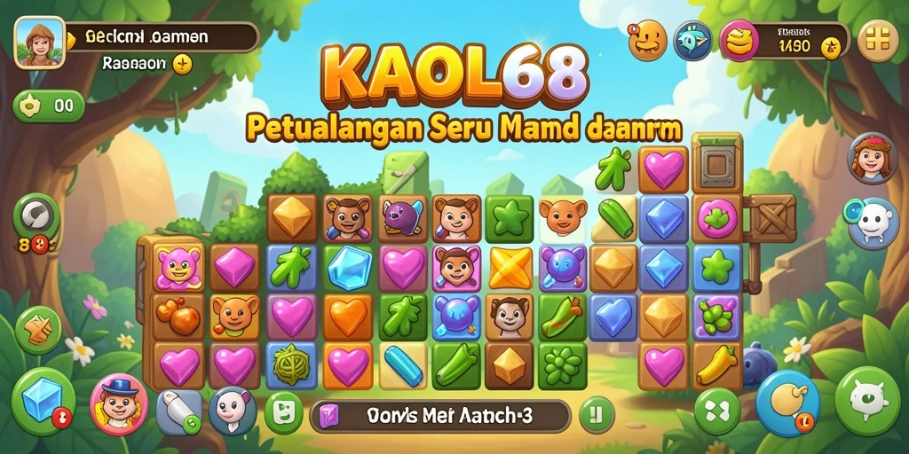 Screenshot menampilkan gameplay seru dari KAOL68 dengan kombinasi warna-warni.
