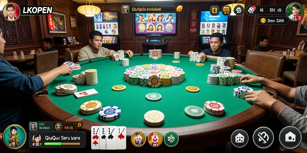 Screenshot gameplay QiuQiu yang seru dan dinamis.