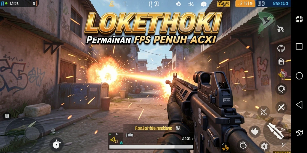 Screenshot gameplay LOKETHOKI menampilkan pertarungan seru di medan perang.