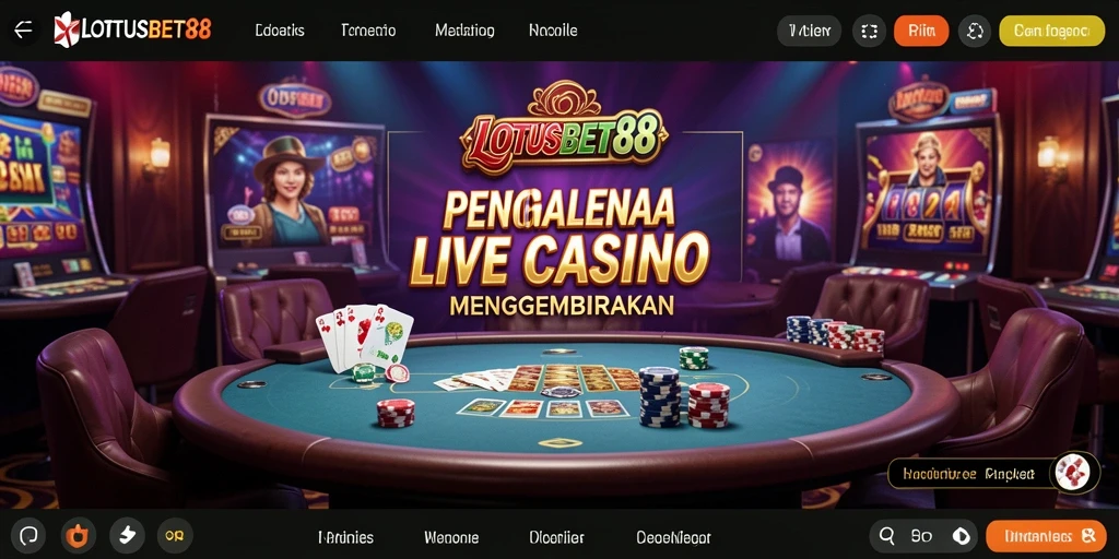Tampilan gameplay Live Casino yang menegangkan di LOTUSBET88.