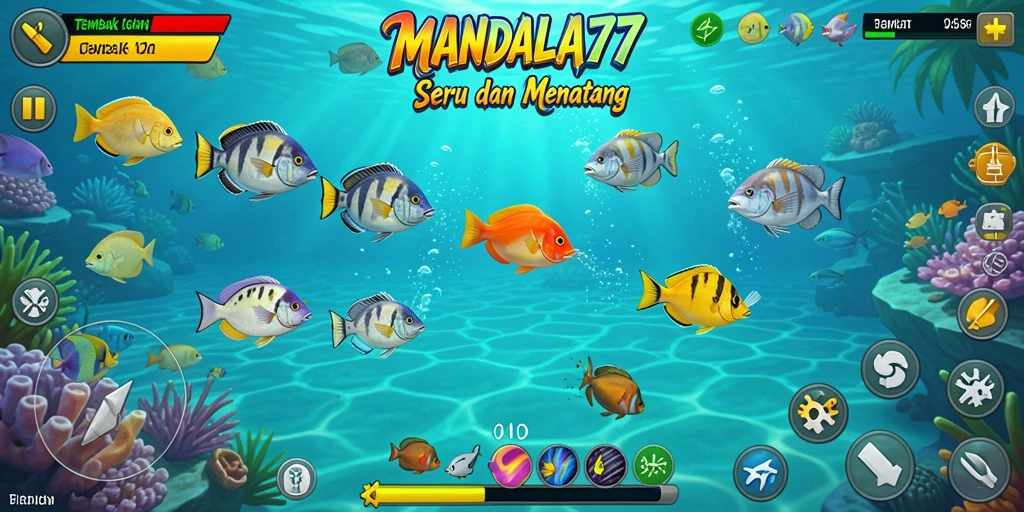 Tampilan menarik dari gameplay Tembak Ikan di MANDALA77.