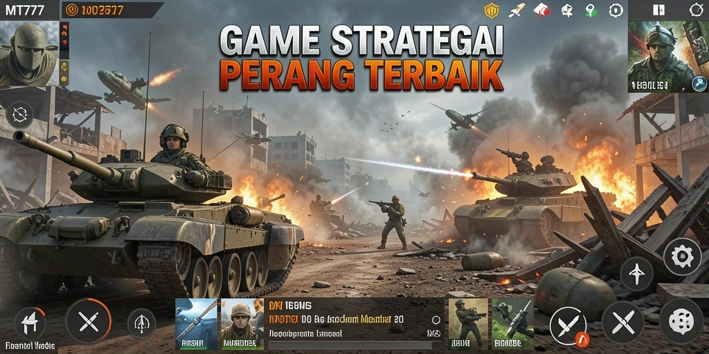 Tampilan screenshot utama MT777 menampilkan aksi pertempuran pemain.