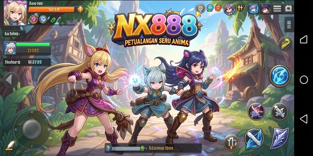 Screenshot NX888 menunjukkan aksi seru dalam dunia Anime yang penuh petualangan.