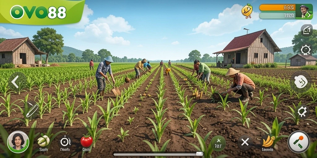 Gameplay seru OVO88 dengan aktivitas bertani yang menyenangkan.
