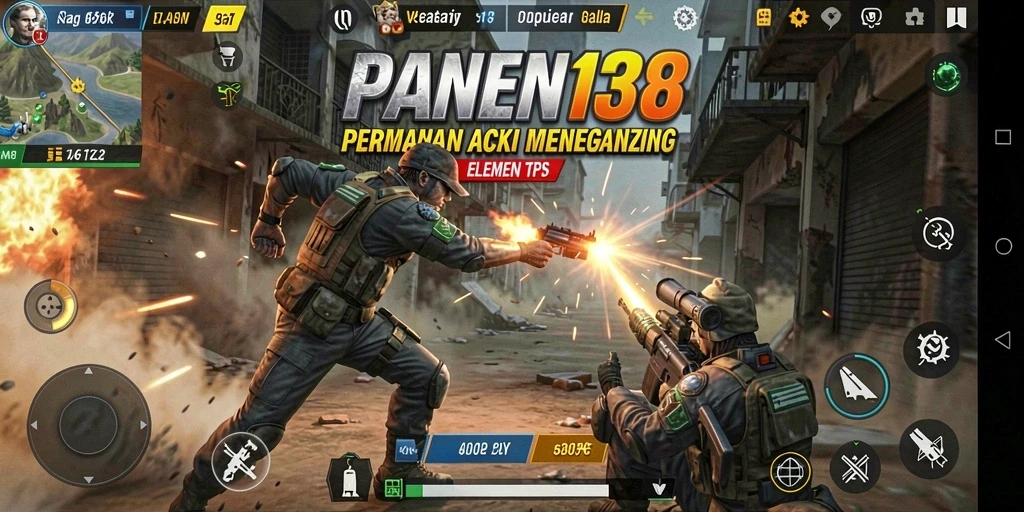 Screenshot gameplay menunjukkan aksi seru dalam pertempuran TPS.
