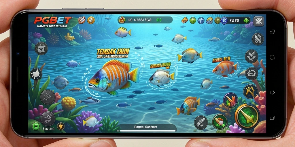 Tampilan utama PGBET dengan gameplay Tembak Ikan yang seru.
