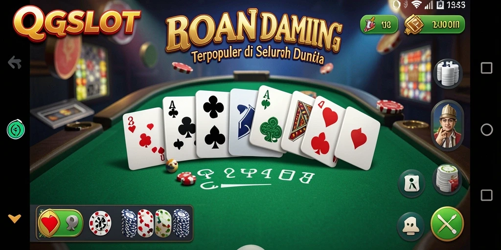 Screenshot dari gameplay QQSLOT yang menampilkan permainan Domino yang seru.