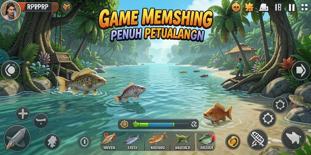 Screenshot RPRPRP menampilkan aksi memancing yang menarik di lautan.
