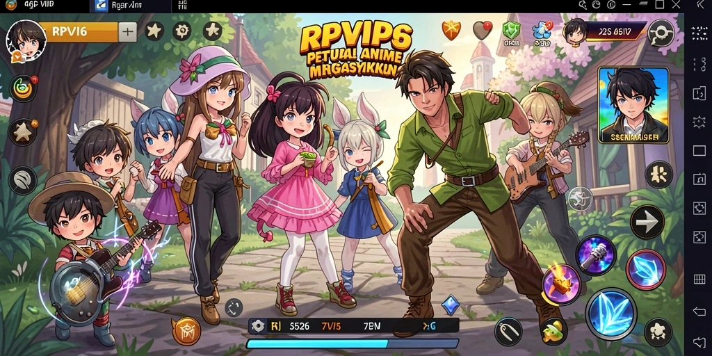 Screenshot RPVIP6 menampilkan karakter utama dalam aksi epik yang penuh warna.