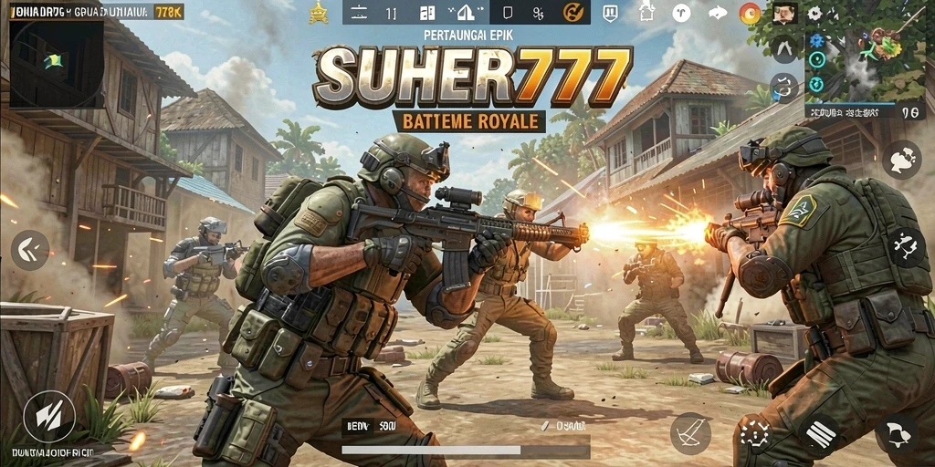 Tampilan seru gameplay SUHU777 dalam pertarungan Battle Royale.