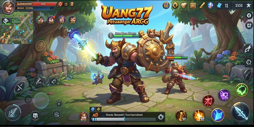Tampilan aksi seru dalam gameplay ARPG UANG77.