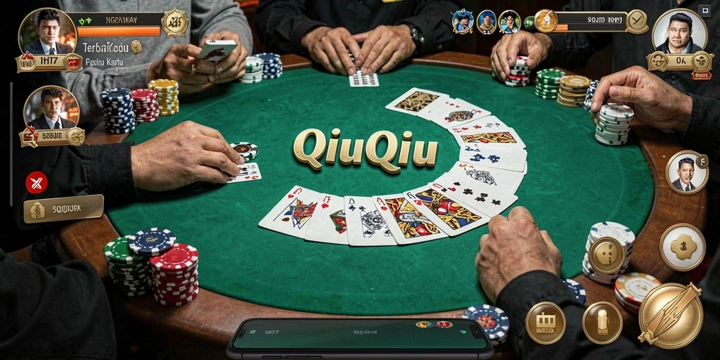 Tampilan gameplay QiuQiu yang seru dan interaktif di UH77.
