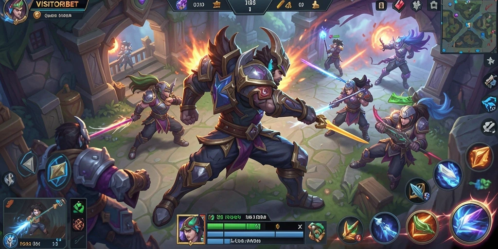Gameplay seru dan intens saat bermain VISITORBET dalam MOBA.